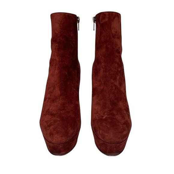 Christian Louboutin Bianca Bootie 120 EU 38.5 US 8.5 Burgundy Suede Platform - Picture 2 of 10